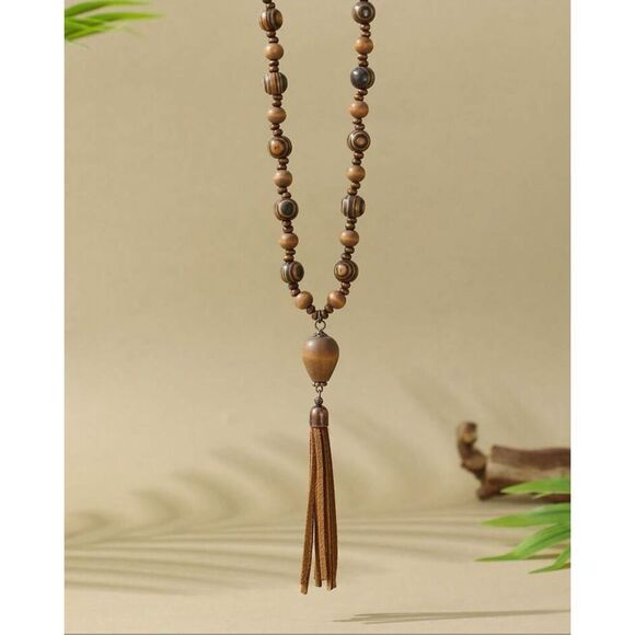 Wooden Beaded Necklace - Picture 1 of 9